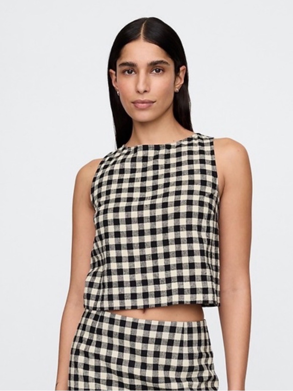 NWT Gap Linen-Blend Crop Shell Tank Top